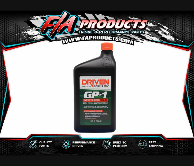 Driven 19306 GP-1 High Performance Motor Oil, Synthetic Blend 10W-30, 1 Quart