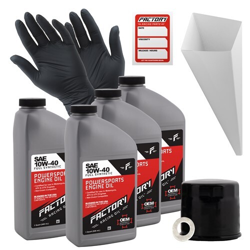 Factory Racing Parts 10W40 4 qt Oil Change Kit For Suzuki C50/M50/S50, VL800