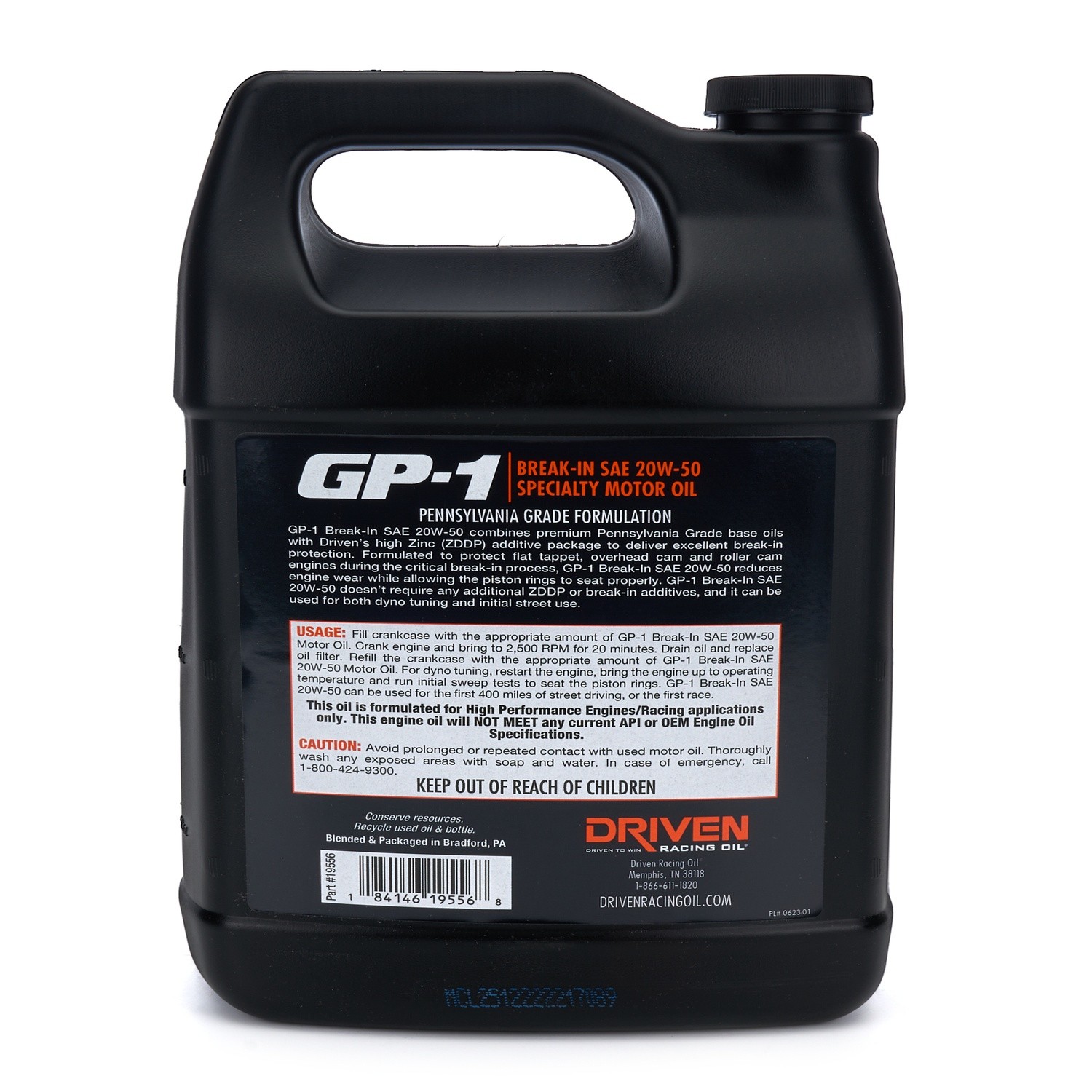 1 gal Driven Racing Oil 19556 20W50 Conventional Motor Oil Pack of 1 Performance
