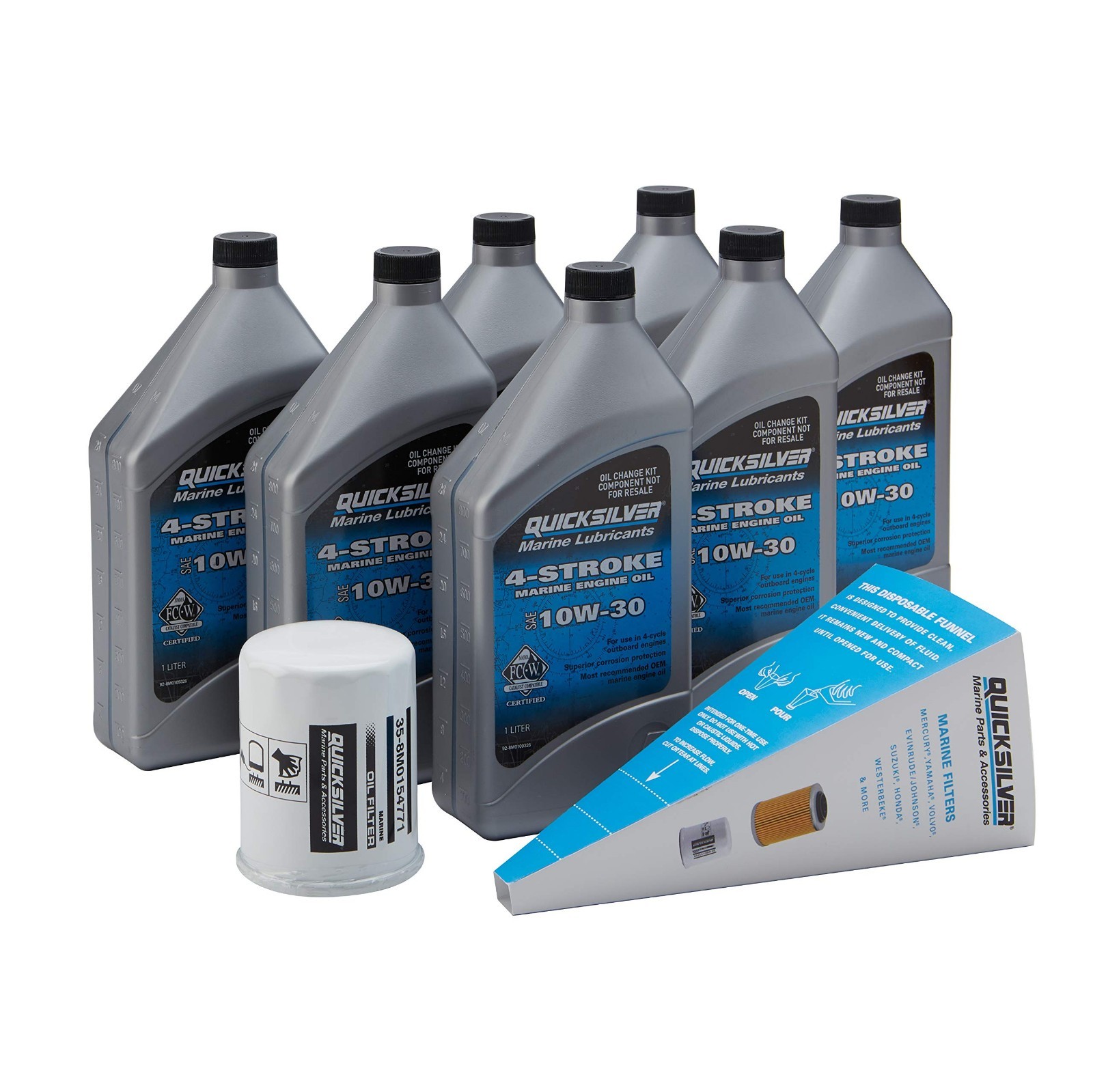 10W-30 Oil Change Kit for Yamaha F225 F300 4-Stroke Outboards, Marine Engine Car
