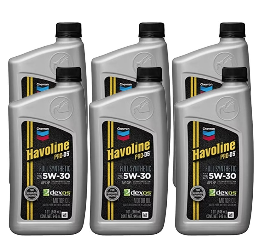 Chevron Havoline Pro DS 5W-30 Full Synthetic Motor Oil, 6 – 1 Quart Bottles