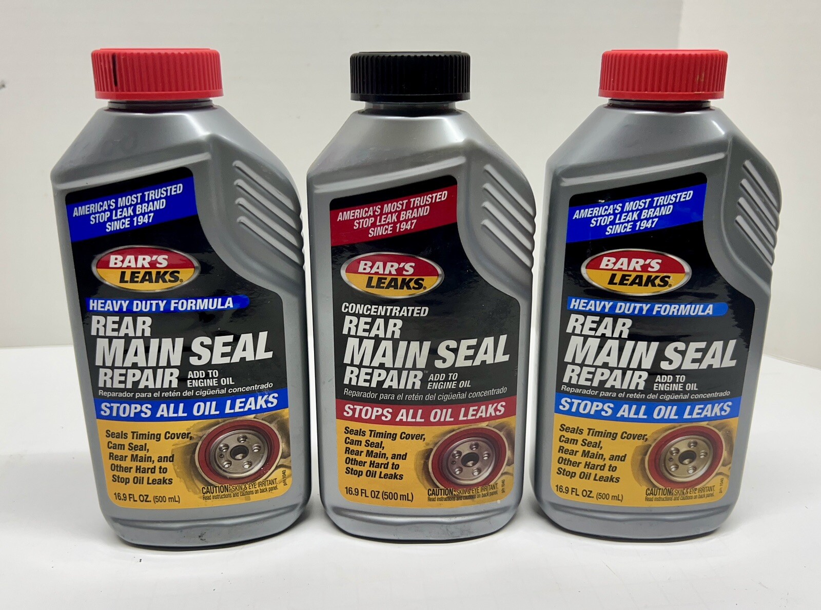 2 Bar’s Leaks Heavy Duty & 1 Concentrated Formula Rear Main Seal Repair 16.9oz