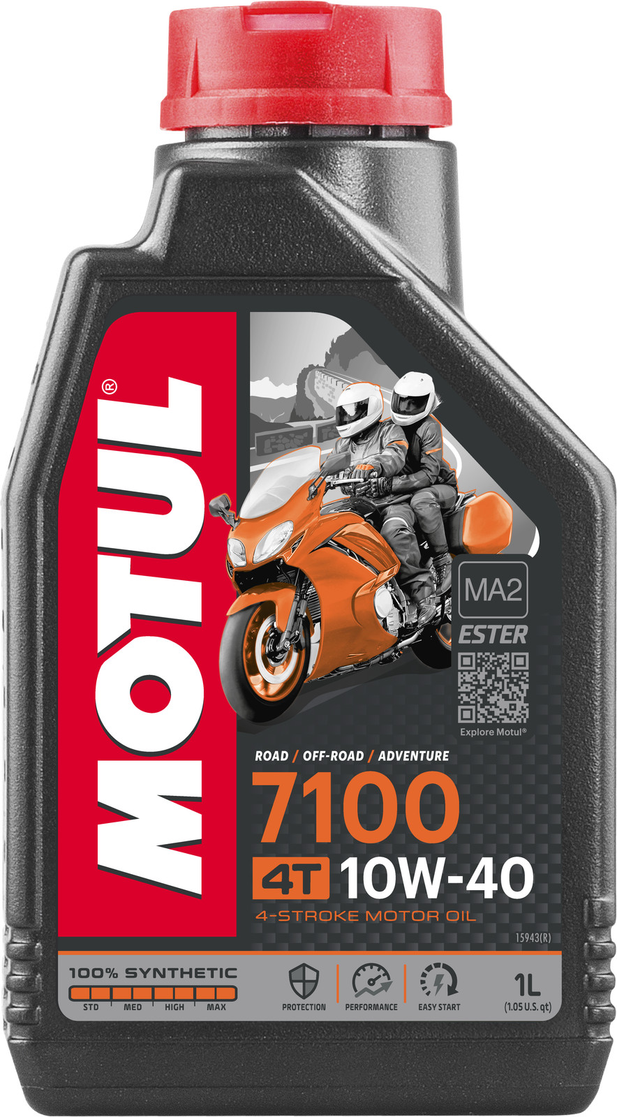 Motul 7100 10W-40 4T Full Synthetic Oil 1L 104091 JASO MA2 Motorcycle
