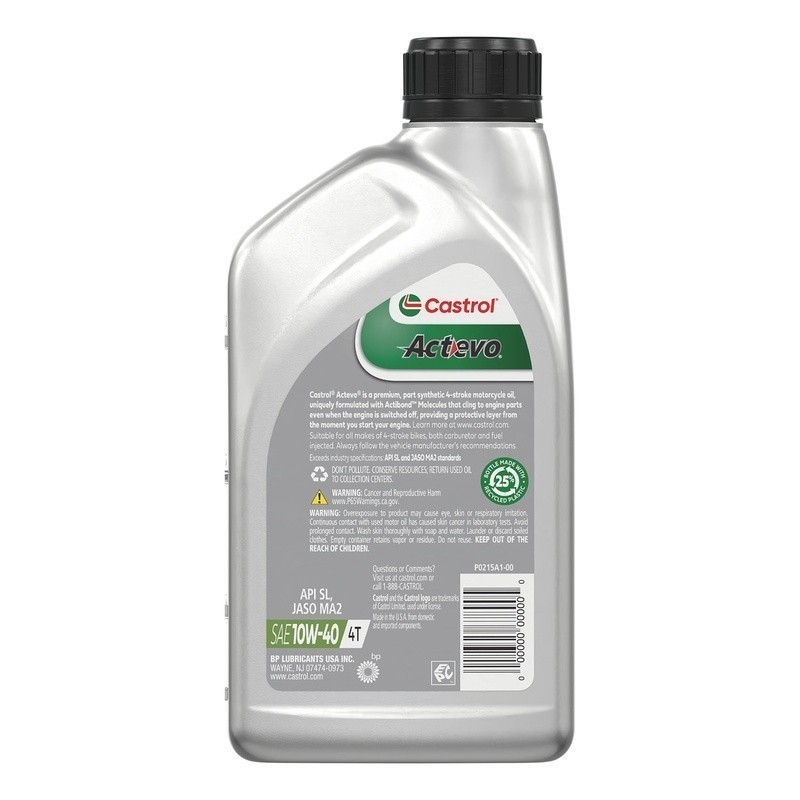 10W-40 Synthetic Blend Motorcycle Oil JASO MA2 Engine Protection 4-Stroke New