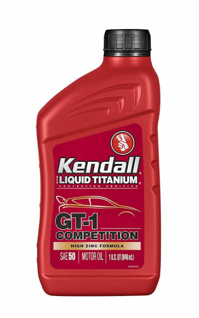 Kendall Titanium SAE 50W GT-1 Competition Motor Oil; Case of 12 -1 Quart Bottles