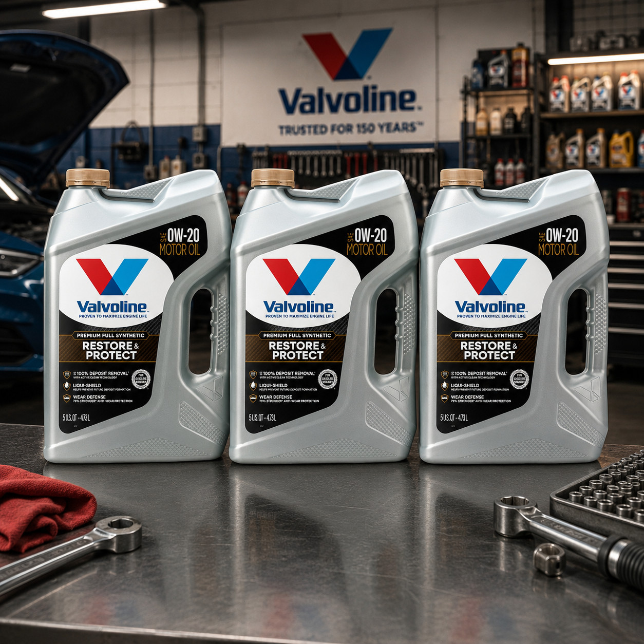 LVOLINE 904538 Restore & Protect Full Synthetic SAE 0W-20; 5 Quart – 3 PACK