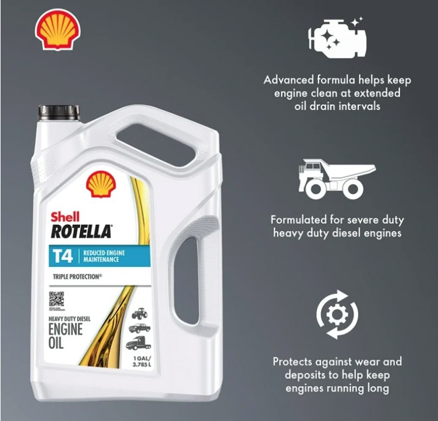 Shell Rotella T4 Triple Protection 10W-30 Diesel Engine Oil, Case 3 – 1 Gallons