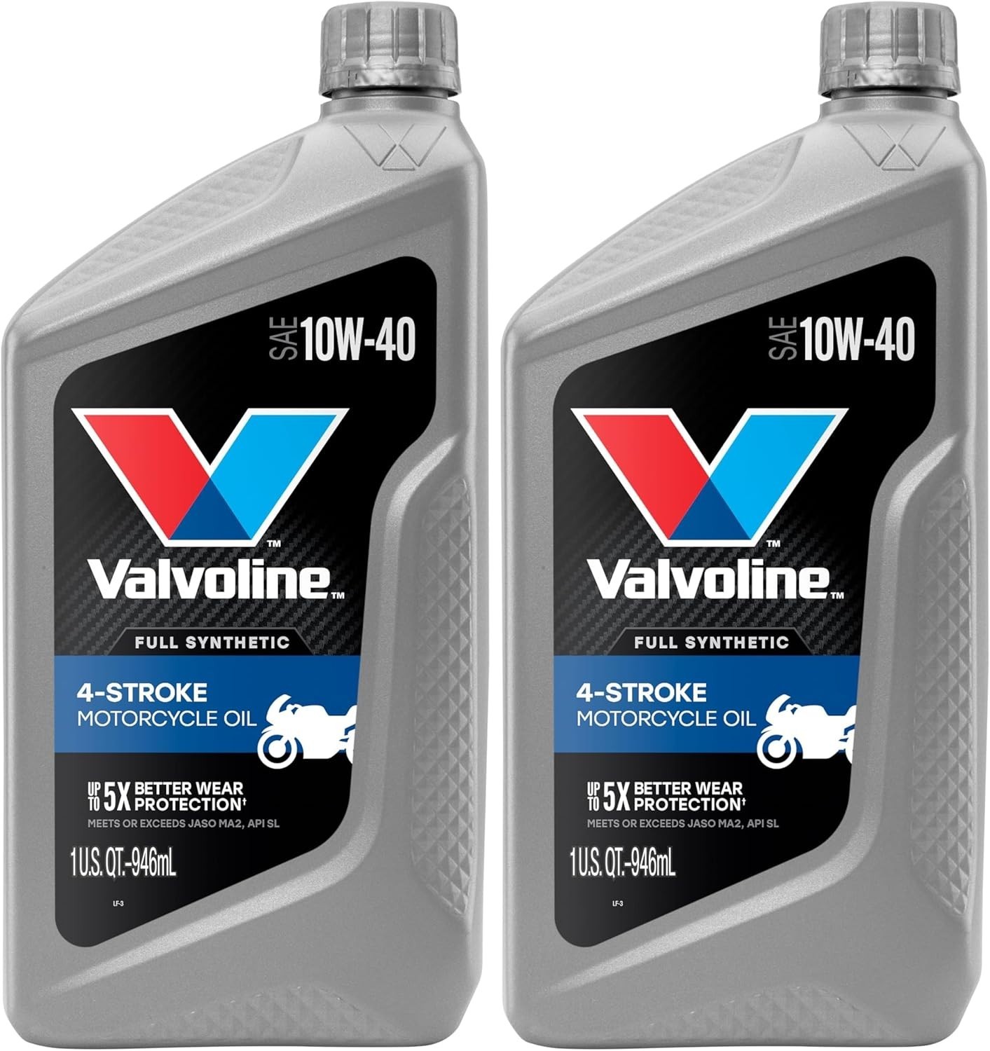 Full Synthetic Motor Oil 10W-40 Pack of 2 for 4-Stroke Motorcycles