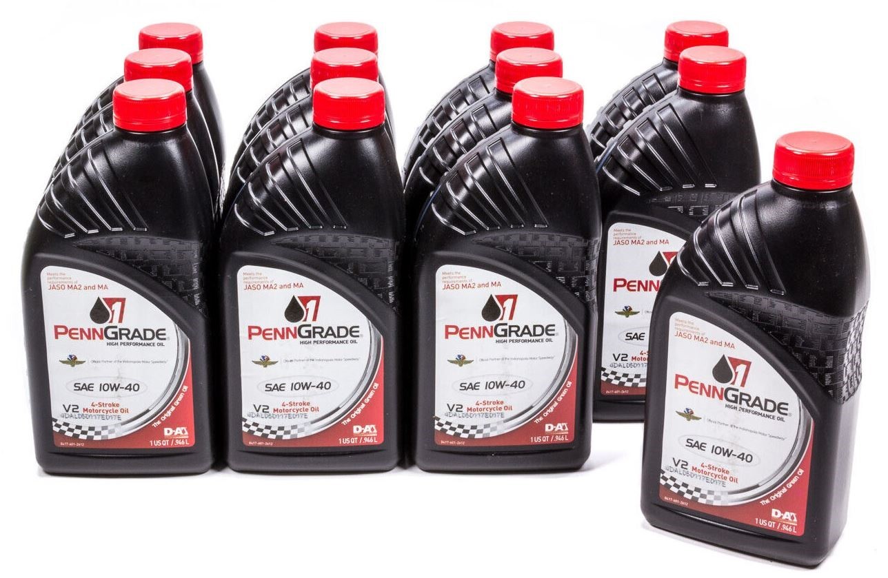 Brad Penn Grade Oil 10W40 Motorcycle V-Twin Oil 12 Pack 1 Case