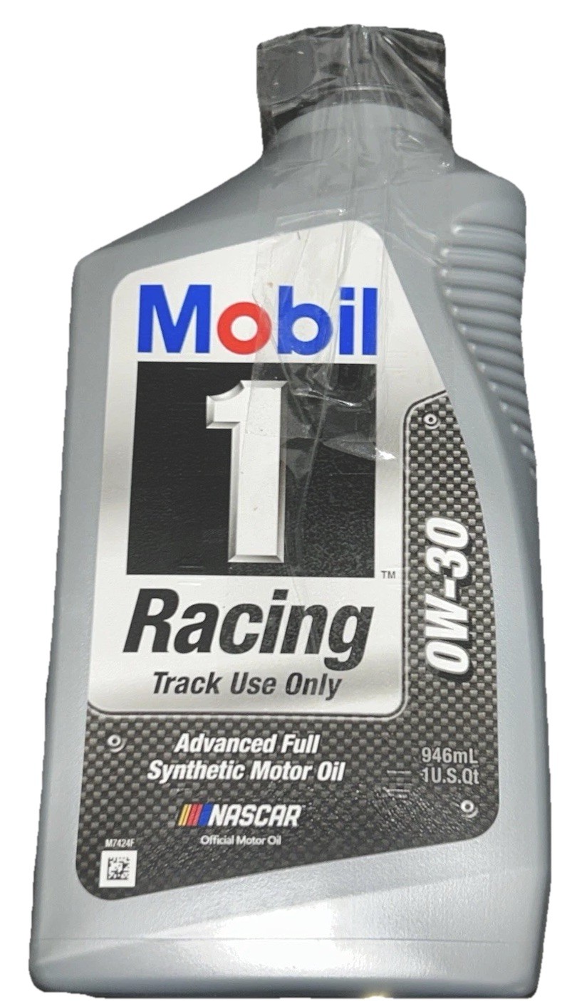 Mobil 1 Racing 0W-30 Full Synthetic Motor Oil 1Qt NASCAR Track Use