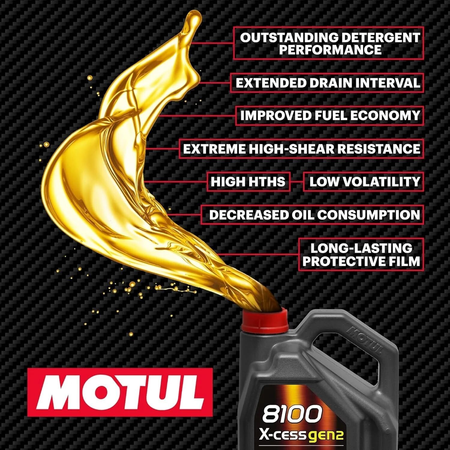 Motul 109776 8100 X-Cess Gen2 5W-40 Motor Oil 5-Liter Bottle