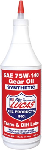 LUCAS Synthetic Gear Oil 75w140 1 Qt (12/Case Sold Ea) 10121