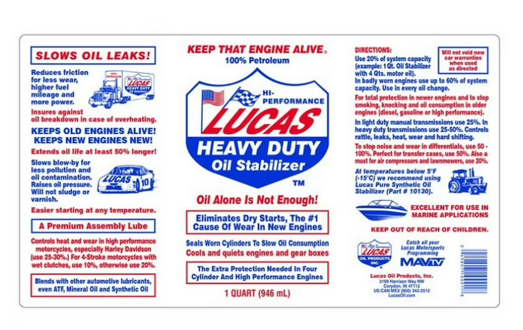 Lucas Oil 10002 Heavy Duty Oil Stabilizer One Gallon Automotive Additive