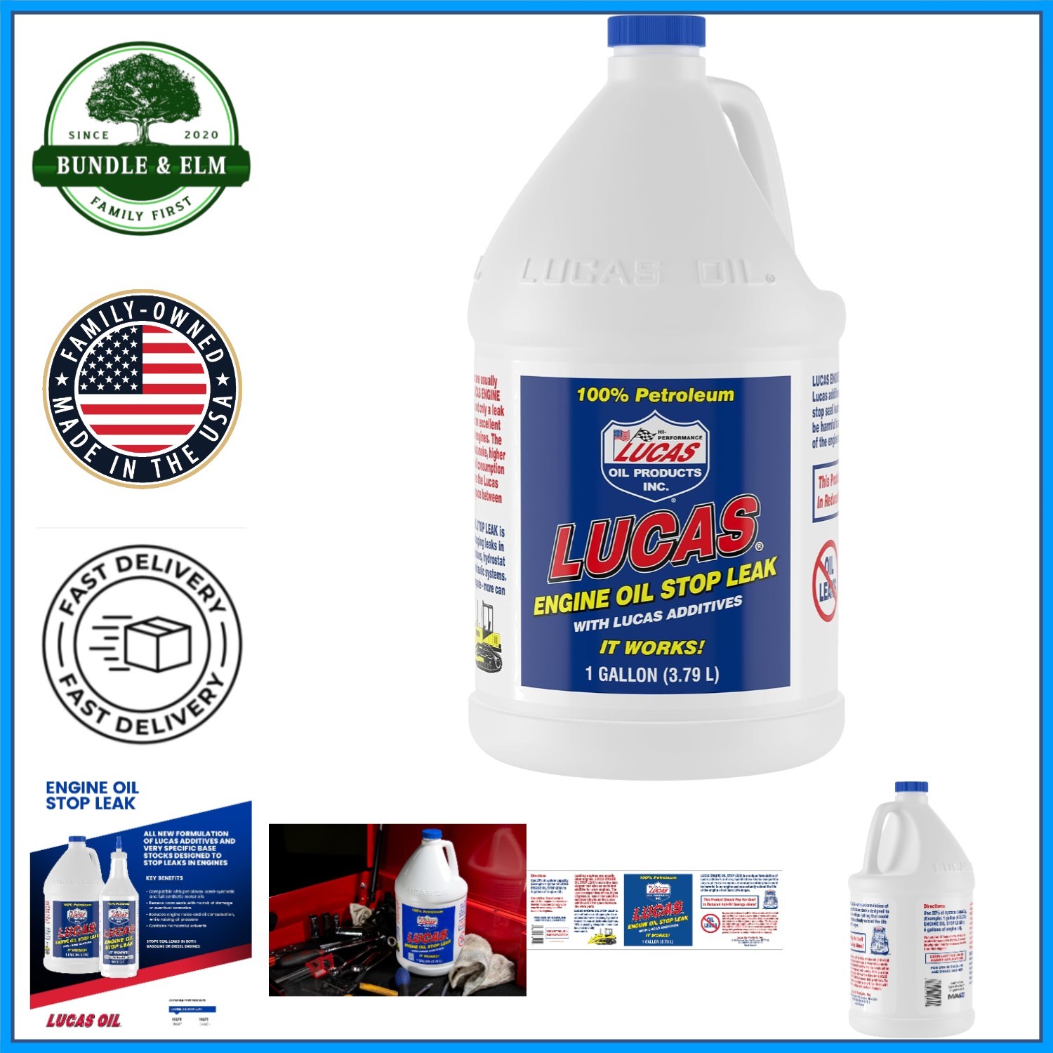Engine Oil Stop Leak – 1 Gallon, Compatible with Car and Motorcycle Engines