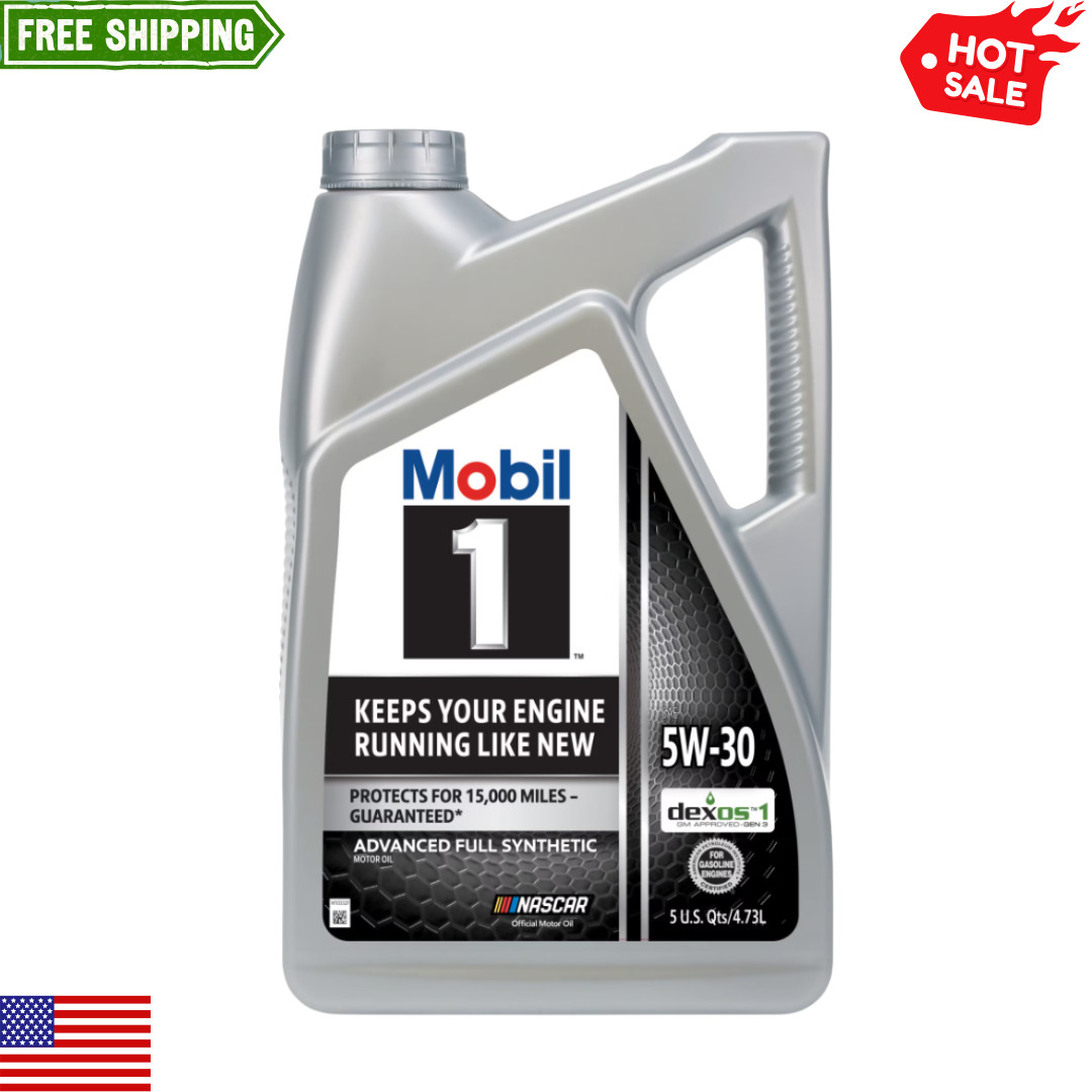 Mobil 1 Advanced Full Synthetic Motor Oil 5W-30, 5 Quart