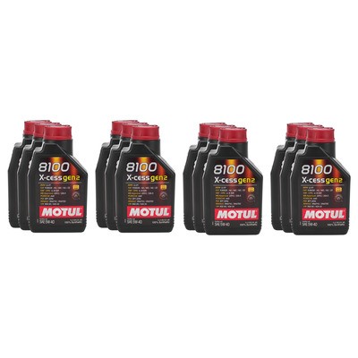 Motul 110904, Set of 12 Motor Oil 8100 X-Cess Gen2 5W40 1 L Bottle Synthetic