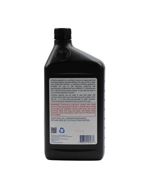 SALE- 10 PACK- ACDELCO 109129 dexos2; Full Synthetic; SAE 5W-30; 1 Quart