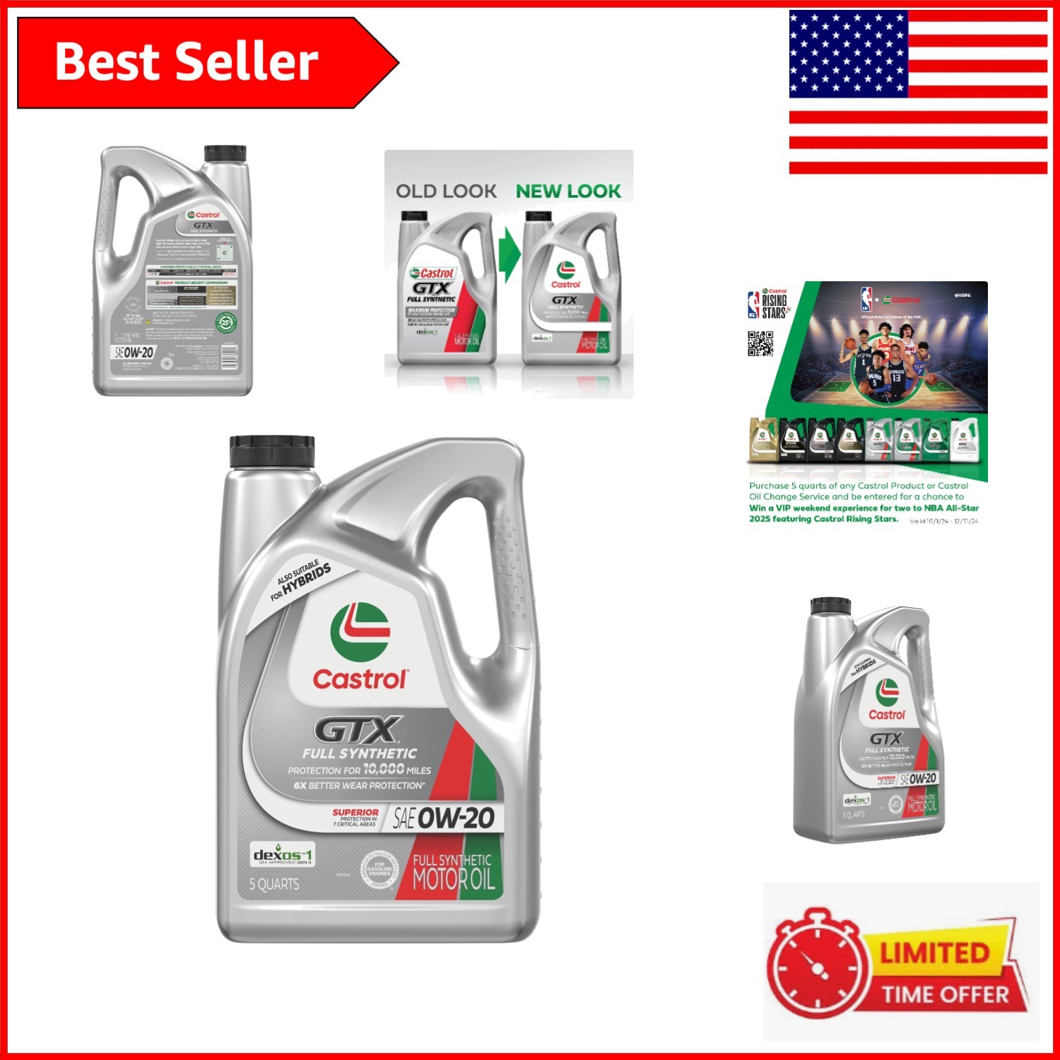 GTX Full Synthetic 0W-20 Motor Oil – 5 Quarts for Ultimate Engine Performance