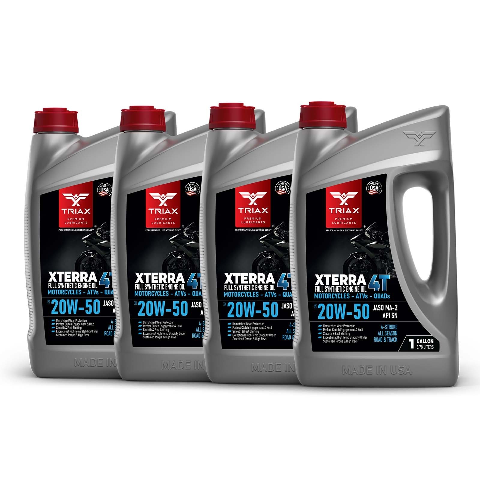 TRIAX XTerra 4T 20W-50 V-TWIN Full Synthetic Engine Oil (4 Gallon Pack)