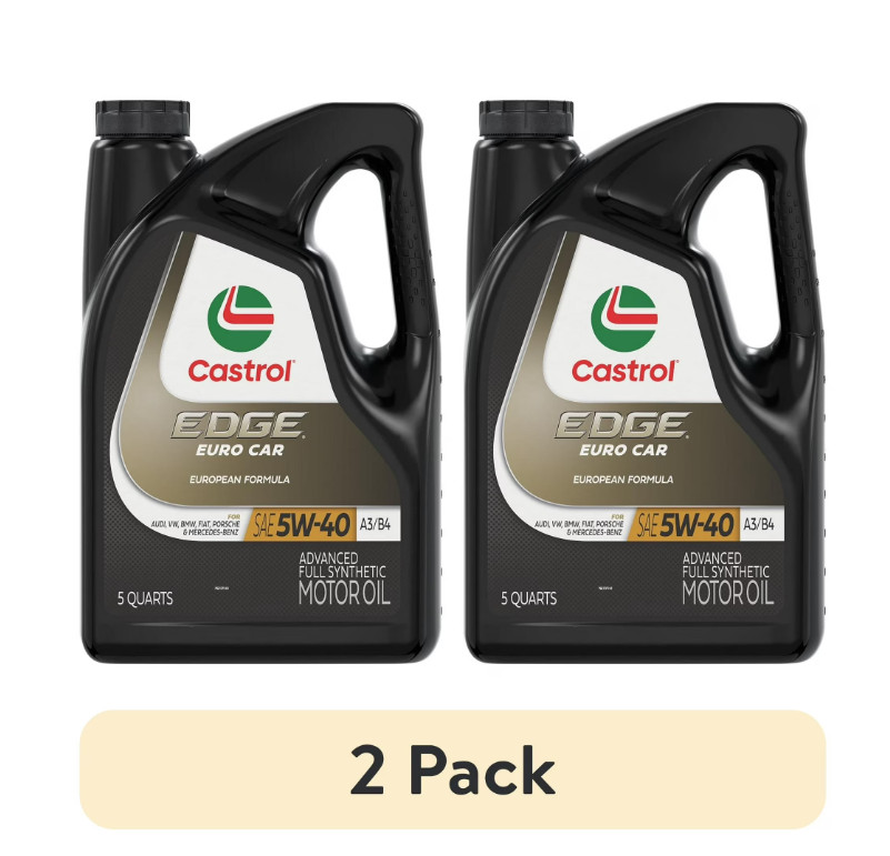 SALE 2 Pack Castrol EDGE Euro 5W-40 A3/B4 Full Synthetic Motor Oil 5 Qt, NO FEE