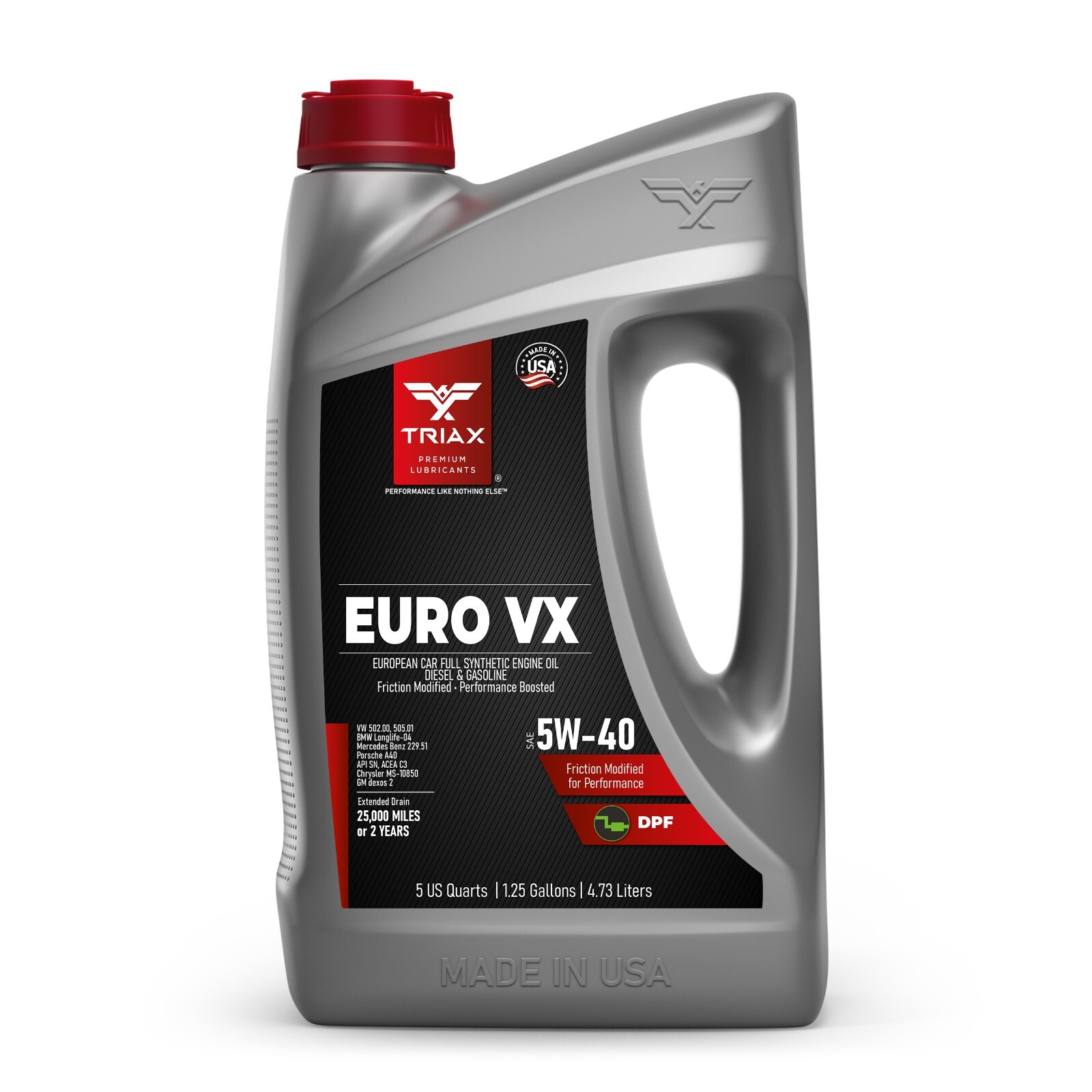 TRIAX Euro VX 5W-40 Full Synthetic OEM Grade Engine Oil (5 Quart)