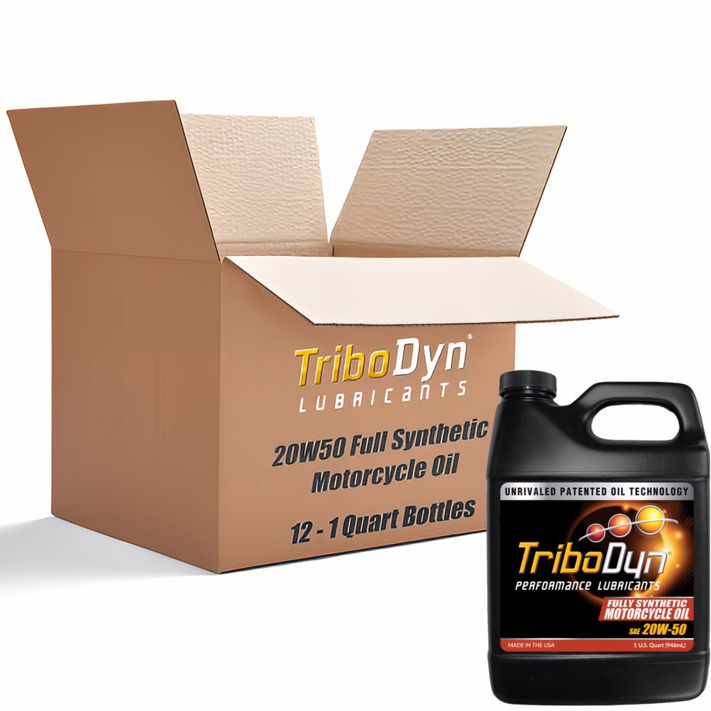 TriboDyn 20W-50 Motorcycle Oil w/ Ceramic Tech – JASO MA2 – Synthetic – 12 Quart