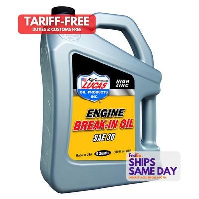 Lucas Oil LUC10631, One Sae 30 Break-In Oil 5 Qt Bottle Performance Racing Parts
