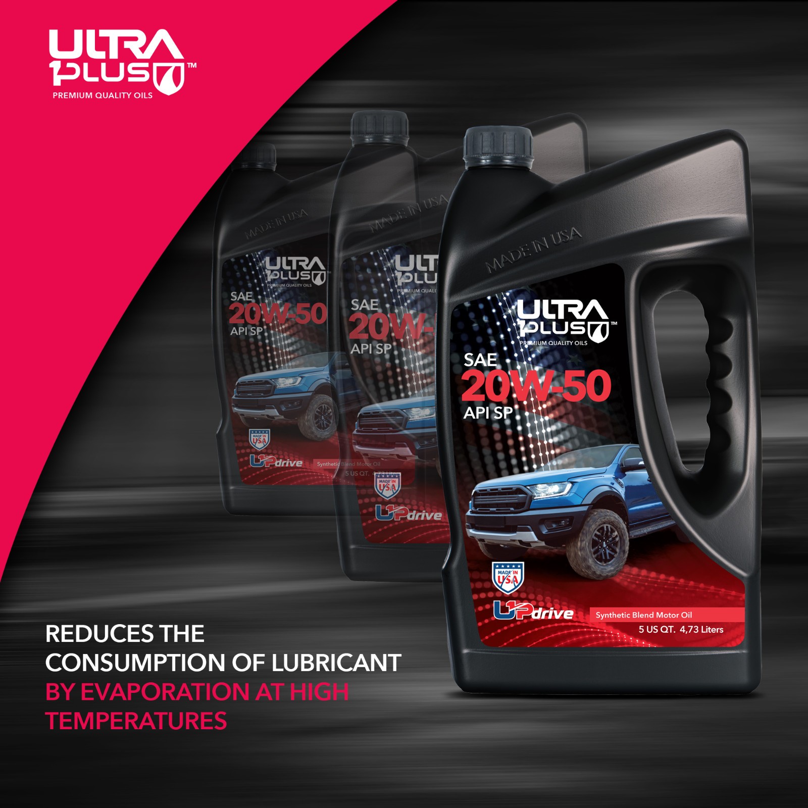 Ultra1Plus SAE 20W-50 Synthetic Blend Motor Oil, API SP (Quart)