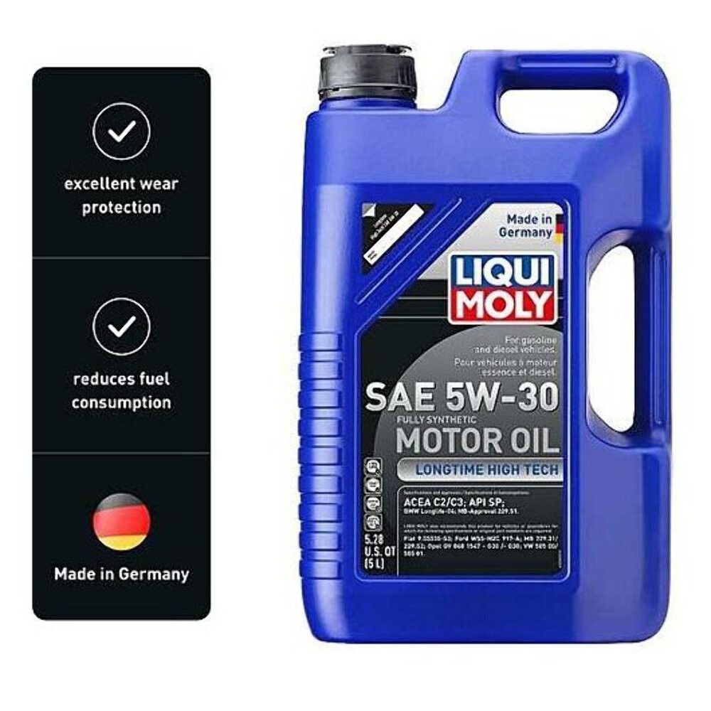 Liqui Moly Motor Oil Synthetic Gasoline and Diesel Longtime High Tech SAE 5W-30