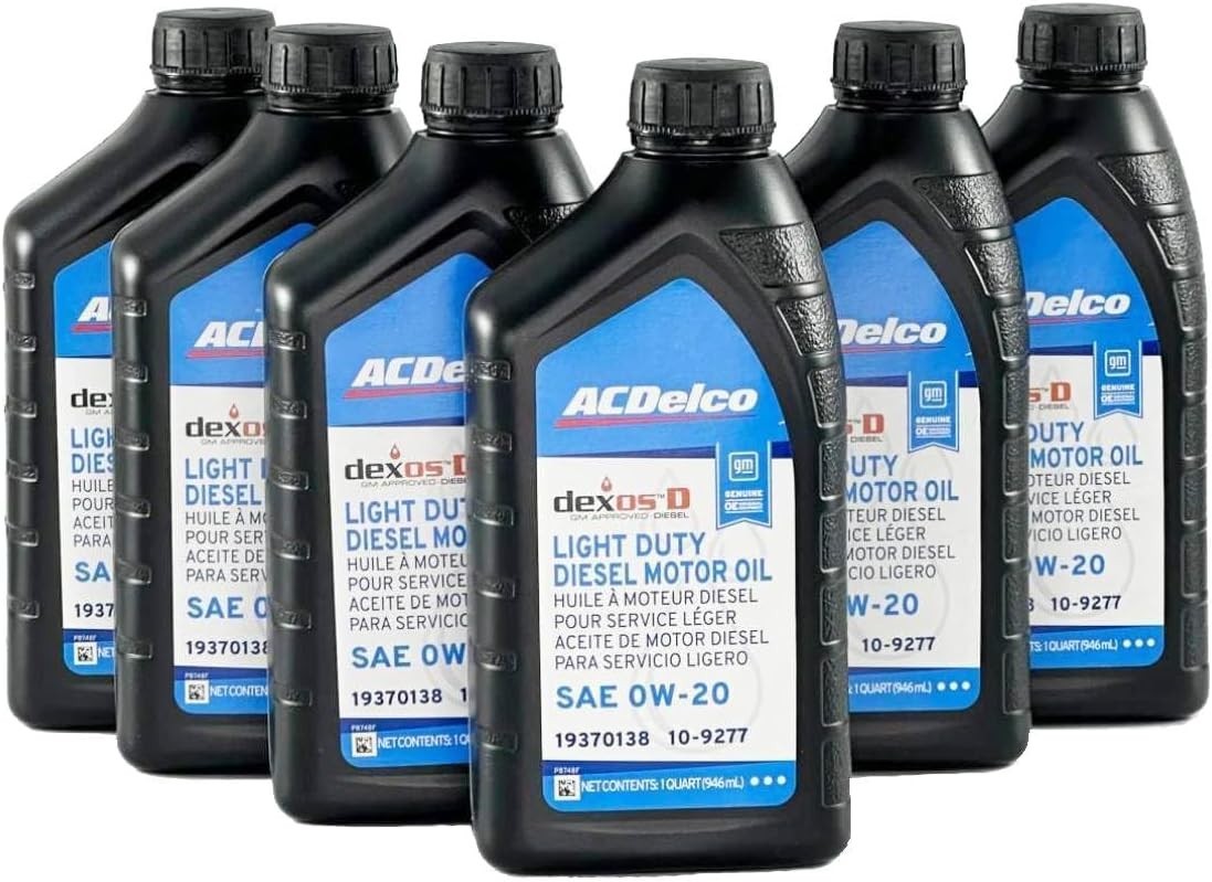 ACDelco GM OE dexosD 0W-20 Diesel Motor Oil 1 Qt 6-Pack 10-9277 19370138