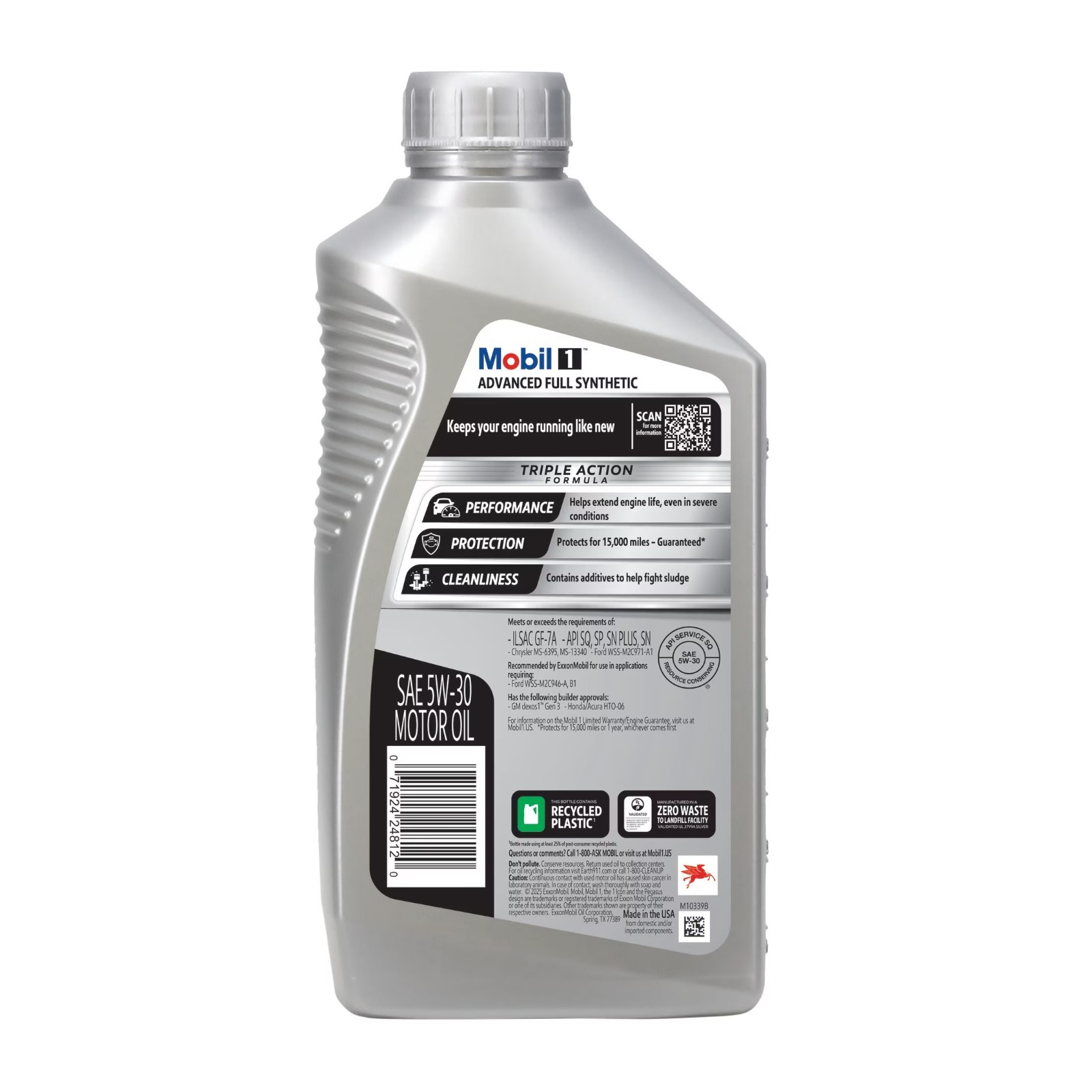 Mobil 1 Advanced Full Synthetic Motor Oil 5W-30, 1 Quart