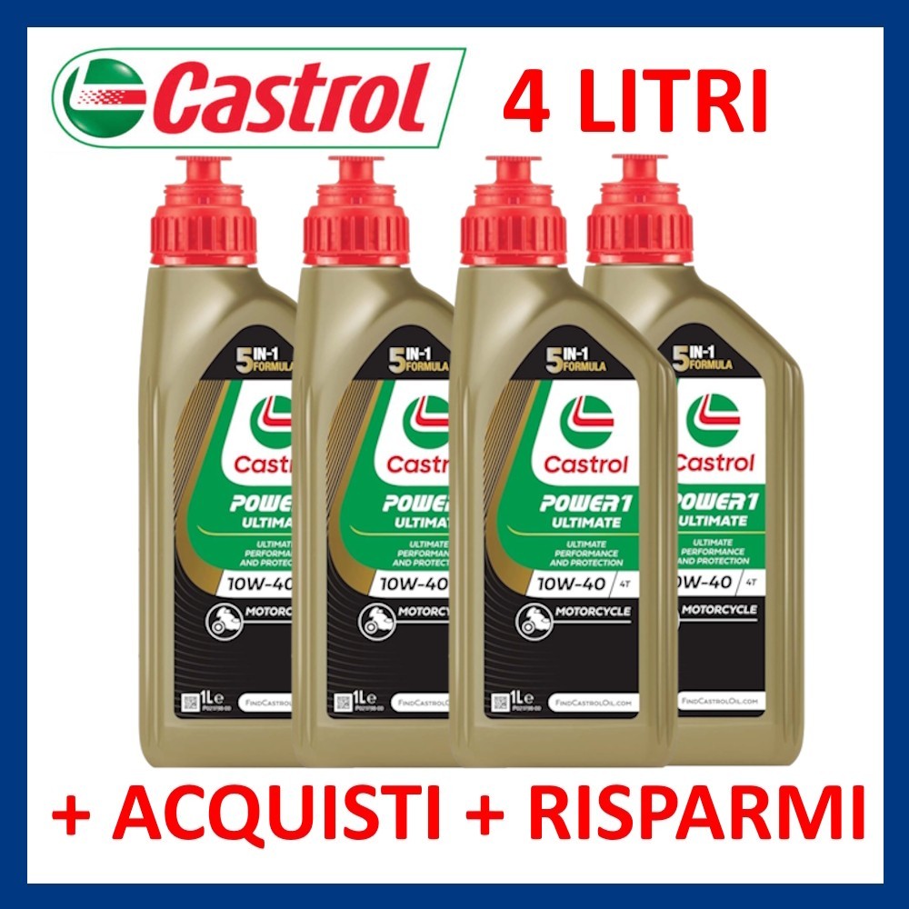 Castrol Power 1 Ultimate SAE 10W40 4 Stroke Motorcycle Scooter Quad Engine Oil 4 Litre