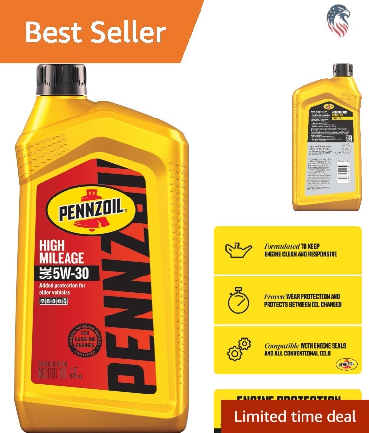 High Mileage 5W-30 Synthetic Blend Oil – Engine Care for Vehicles Over 75K Miles