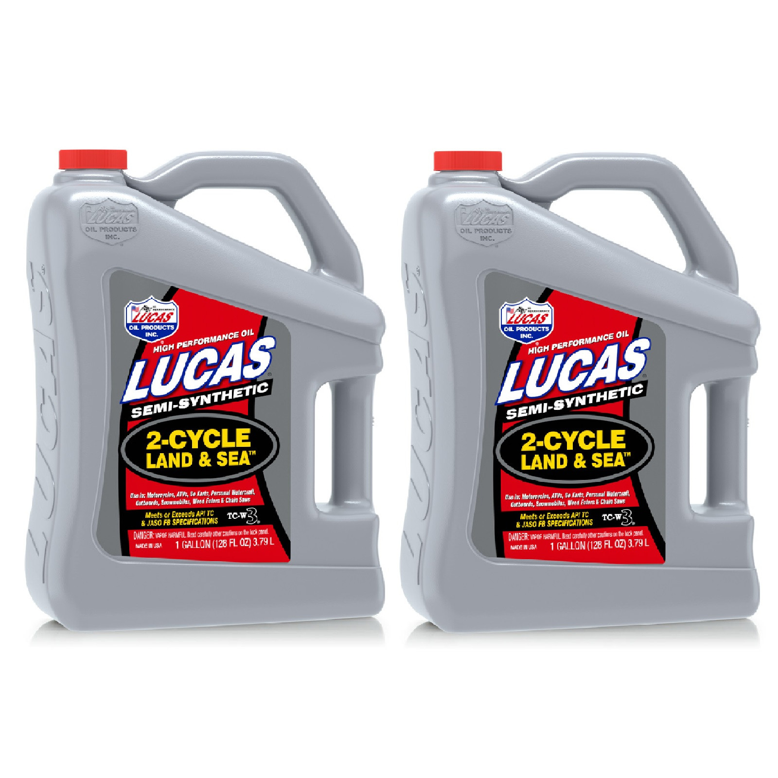 Lucas Oil TC-W3 2-Cycle Land & Sea Oil Semi-Synthetic 1 Gallon Bottle Pair 10557
