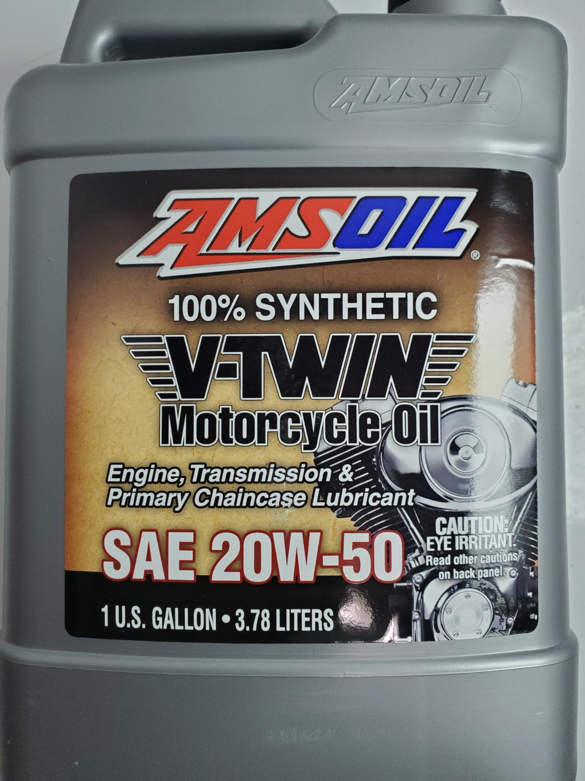 NEW AMSOIL SAE 20W-50 100% Synthetic V-Twin Motorcycle Oil – 1 Gallon