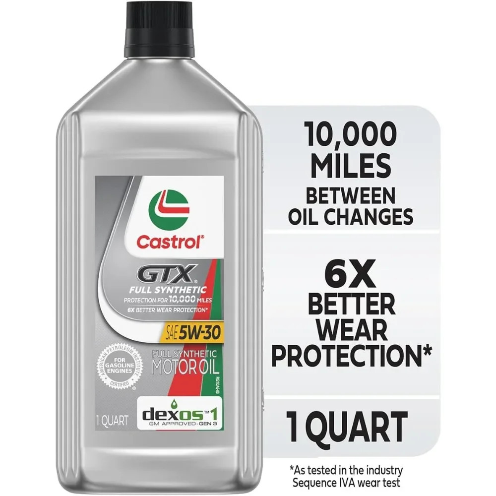 Castrol GTX Full Synthetic5W-30 Motor Oil, 1 Quart, Pack of 6