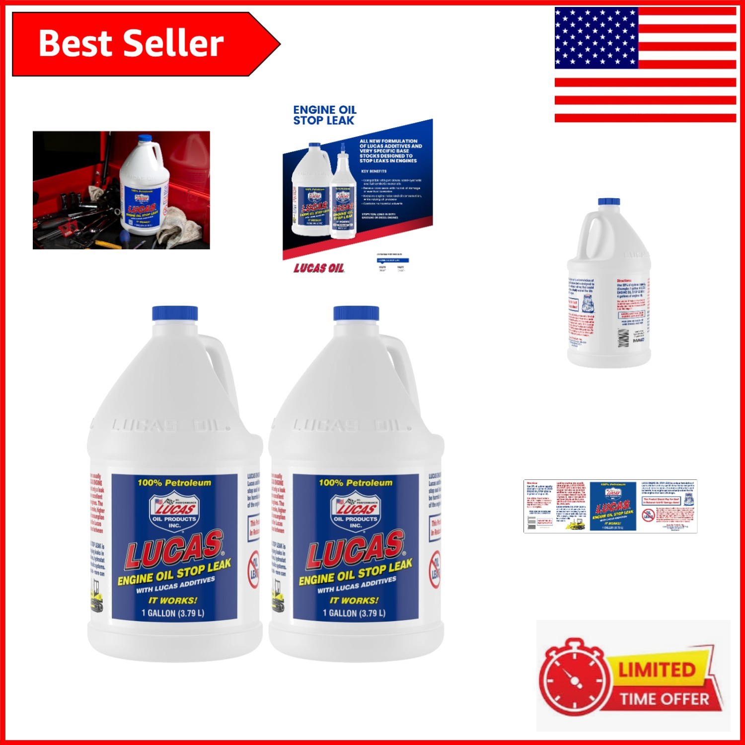 10179 Engine Oil Stop Leak – Safe & Effective with No Harmful Solvents – 2 Pack