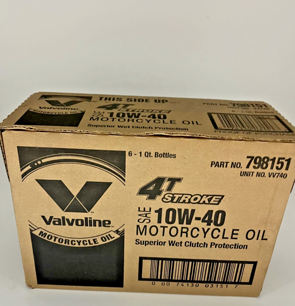 Valvoline 4-Stroke Motorcycle SAE 10W-40 Motor Oil 1 QT, -Case of 6-