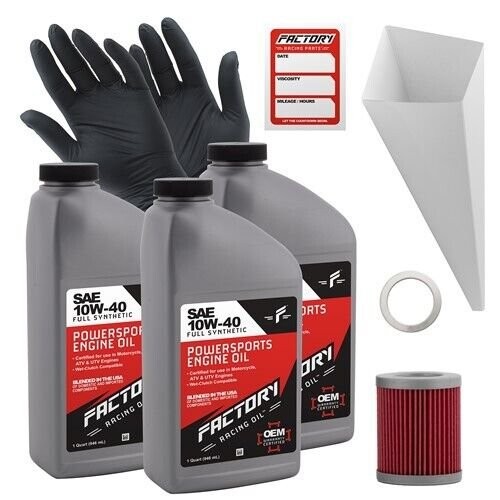 Factory Racing Parts SAE 10W-40 3qt Oil Change Kit For Suzuki LT230E LT-F250 2WD