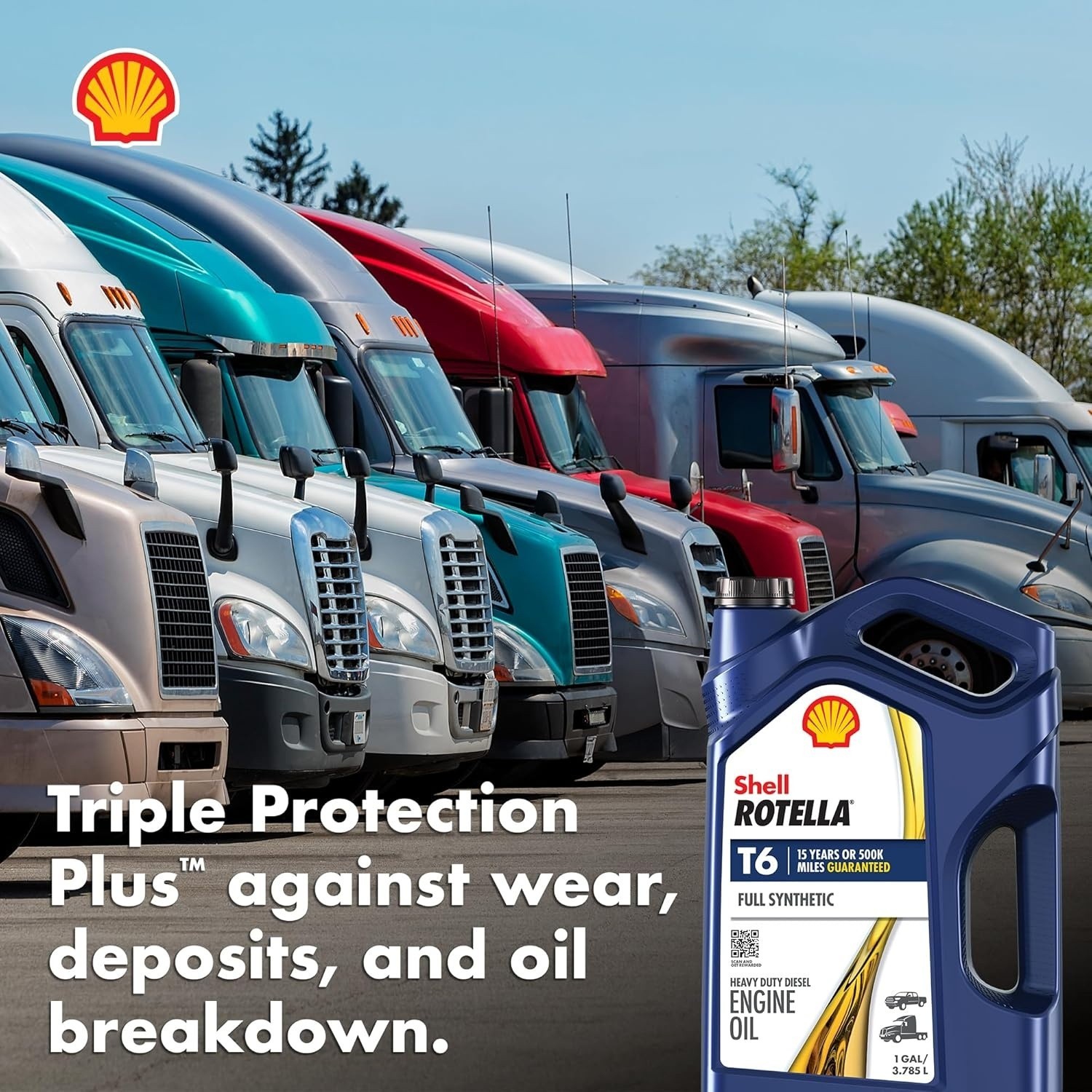 Shell Rotella MV Multi-Vehicle Full Synthetic 5W-30 Diesel Engine Oil – 3 Pack
