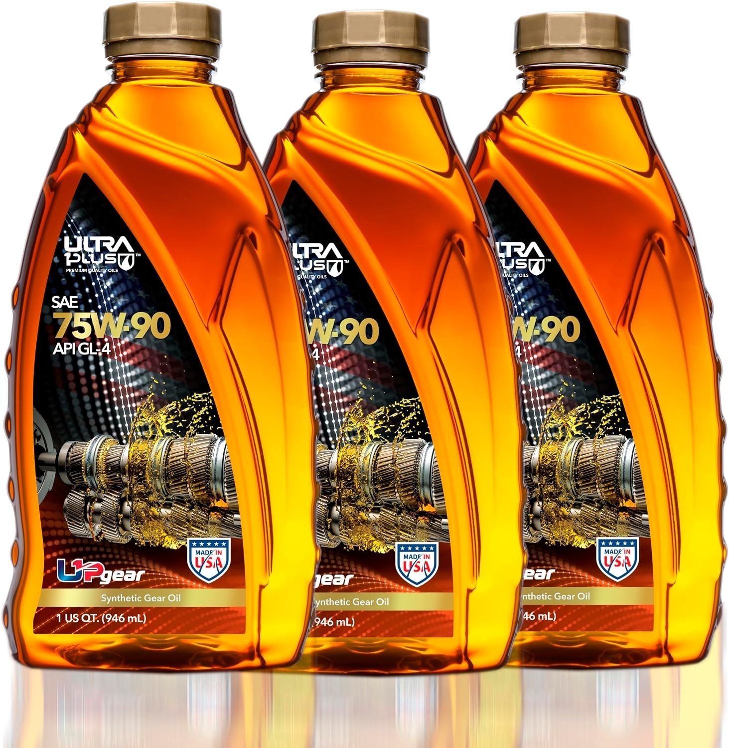 SAE 75W-90 Full Synthetic Gear Oil API GL-4 3 Quarts | Advanced synthetic tra…
