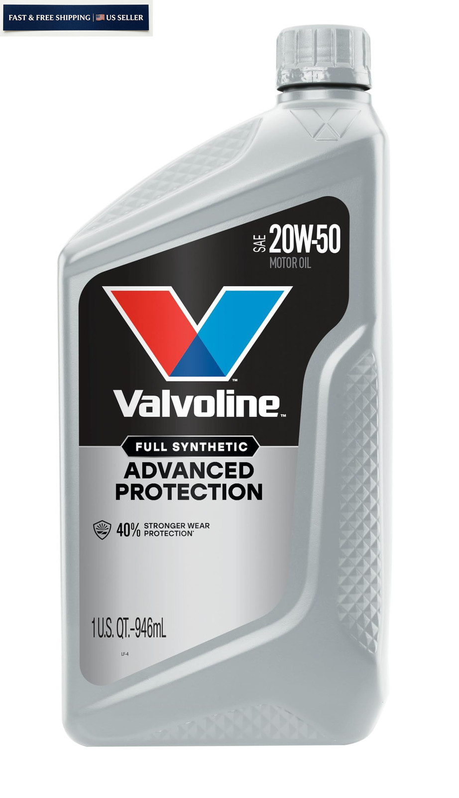 Valvoline Advanced Full Synthetic SAE 20W-50 Motor Oil 1 QT 1 QT, Gold