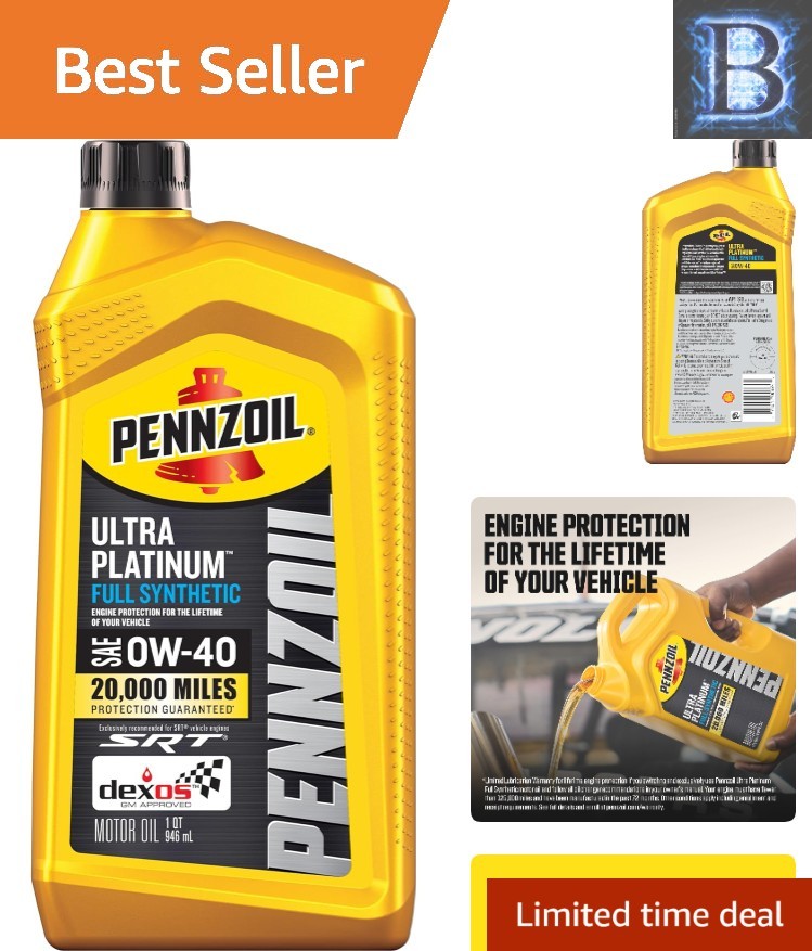 1 Quart Ultra Platinum 0W-40 Synthetic Motor Oil – High Performance Engine Oil