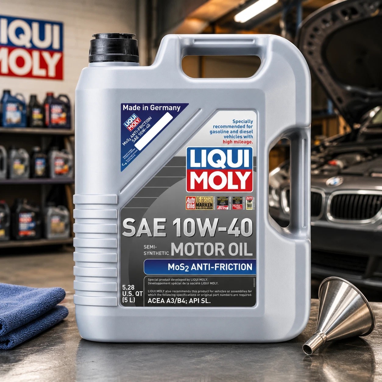LIQUI MOLY 2043 MoS2 Antifriction Motor oil 10W-40; 5 Liter 2 PACK
