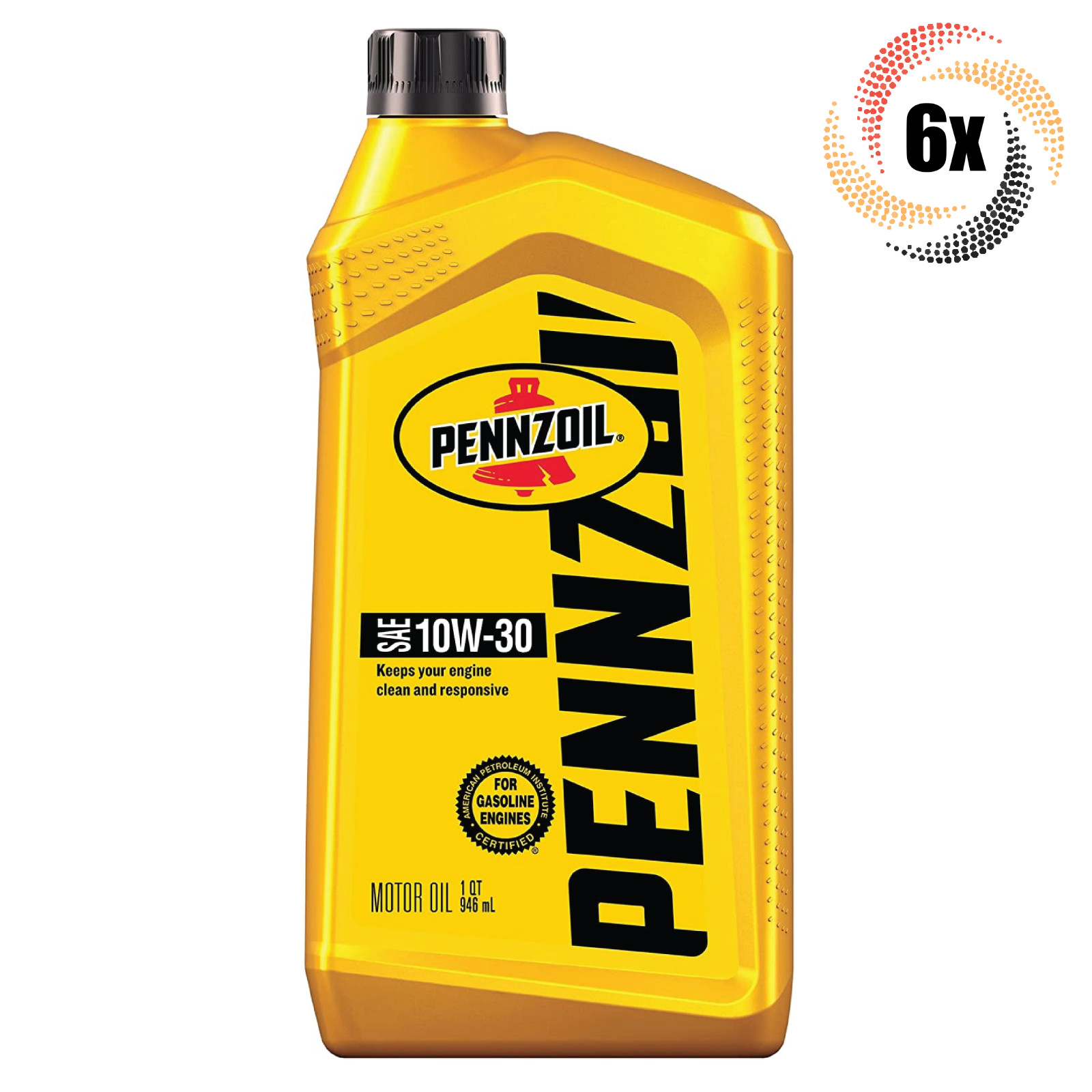 6x Bottles Pennzoil SAE 10W-30 Motor Oil | 1QT | Cleans Engine | Fast Shipping