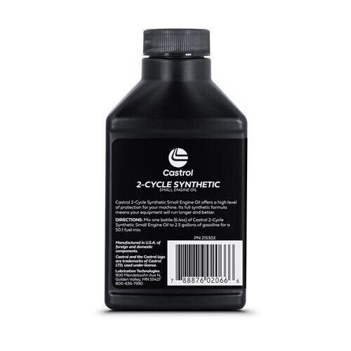Castrol 215302 2-Cycle Full Synthetic Oil – With Fuel Stabilizer – 6.4oz