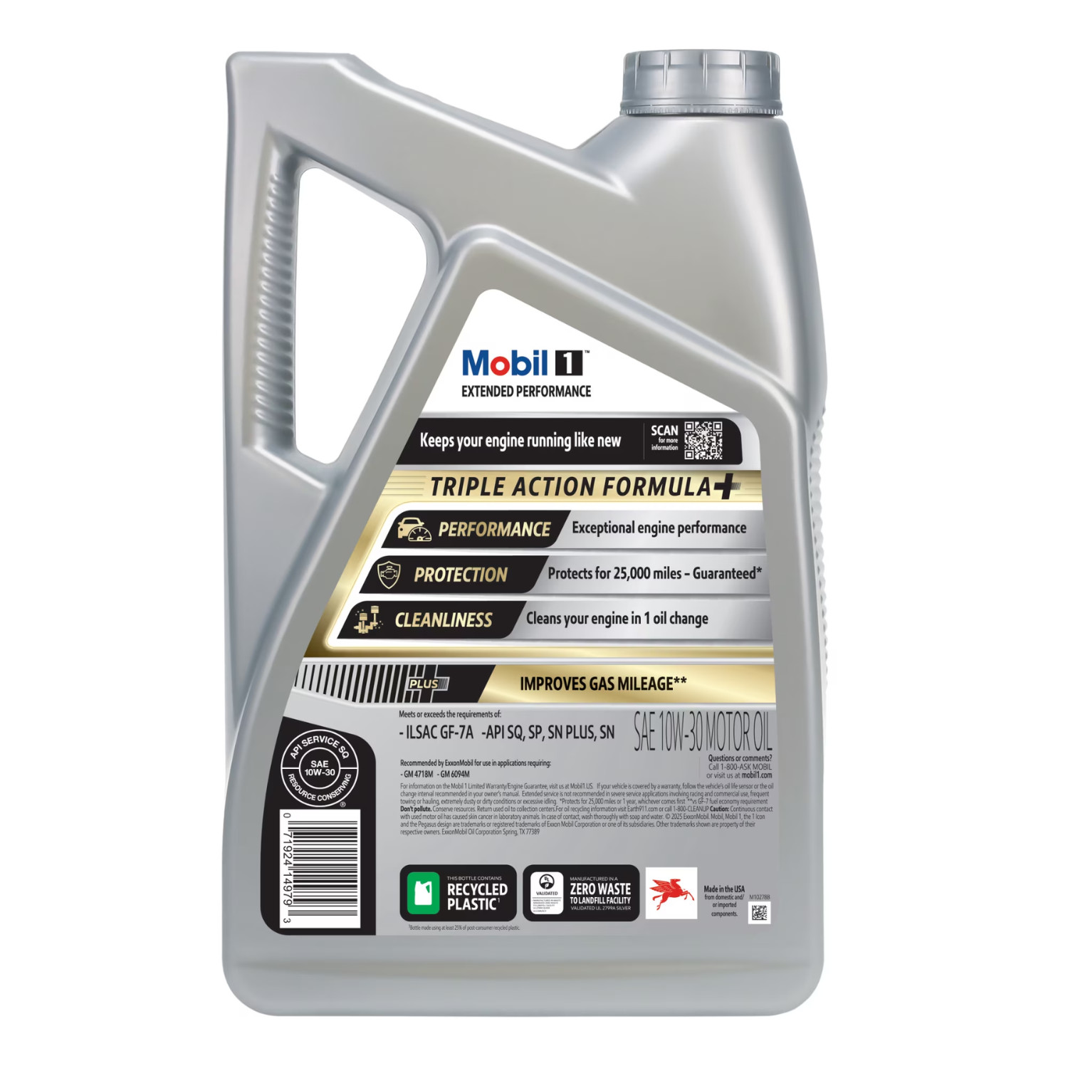Mobil 1 Extended Performance Full Synthetic Motor Oil 10W-30, 5 Quart, 1 Pack