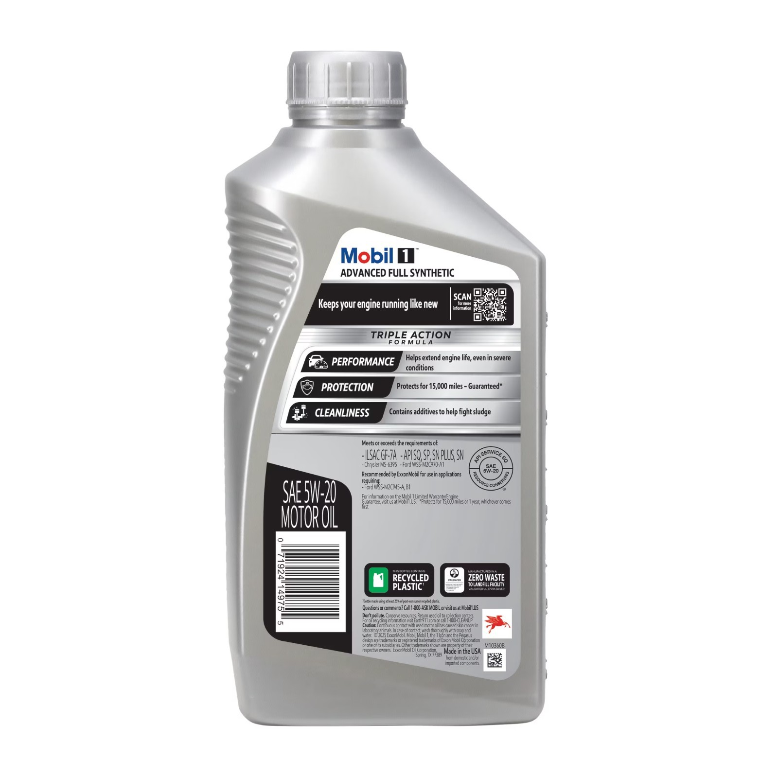 Mobil 1 Advanced Full Synthetic Motor Oil 5W-20 1 Quart