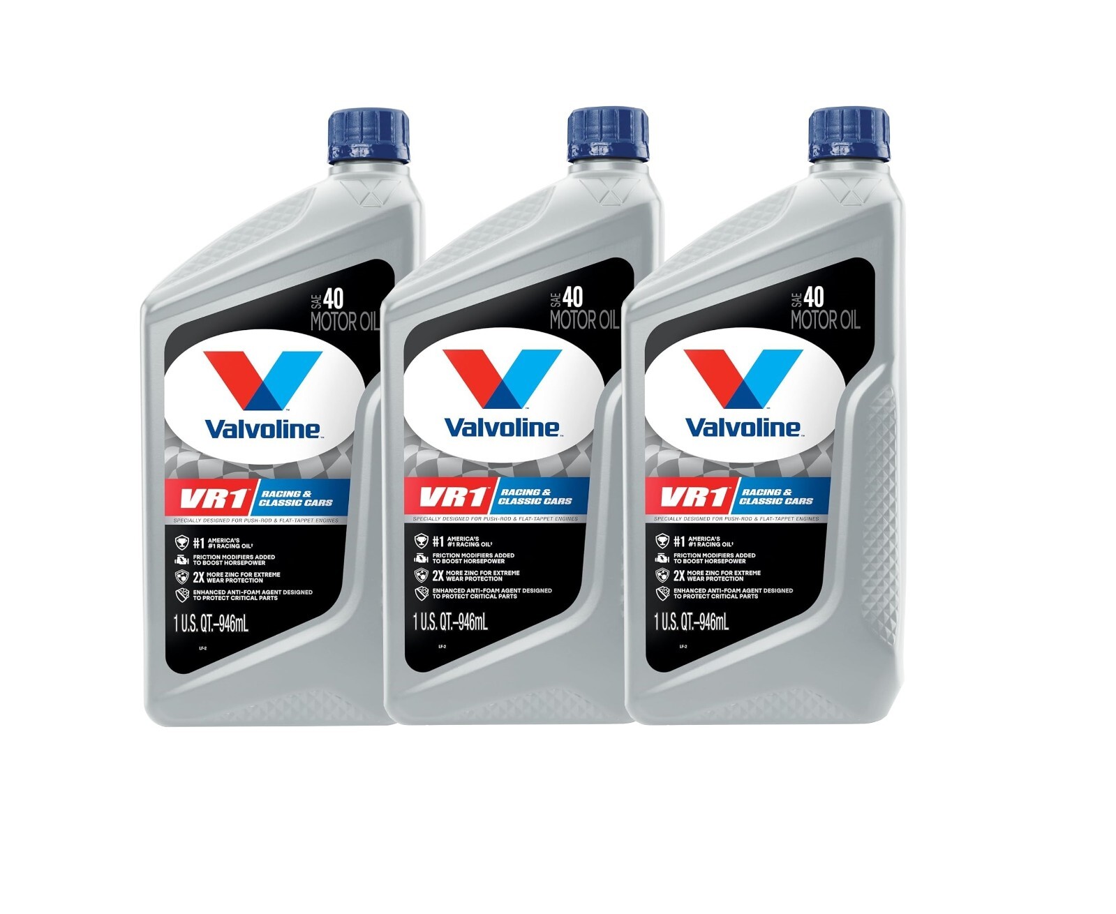 Valvoline 3 Quarts VR1 SAE 40 Racing Motor Oil Set 3 x 1 Quart