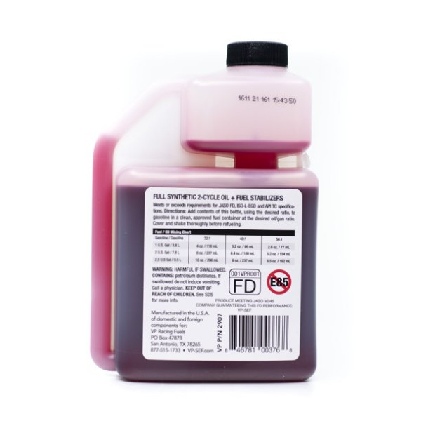 VP Racing Small Engine Fuels, 2-Cycle Full Synthetic Oil, 16 Oz NEW